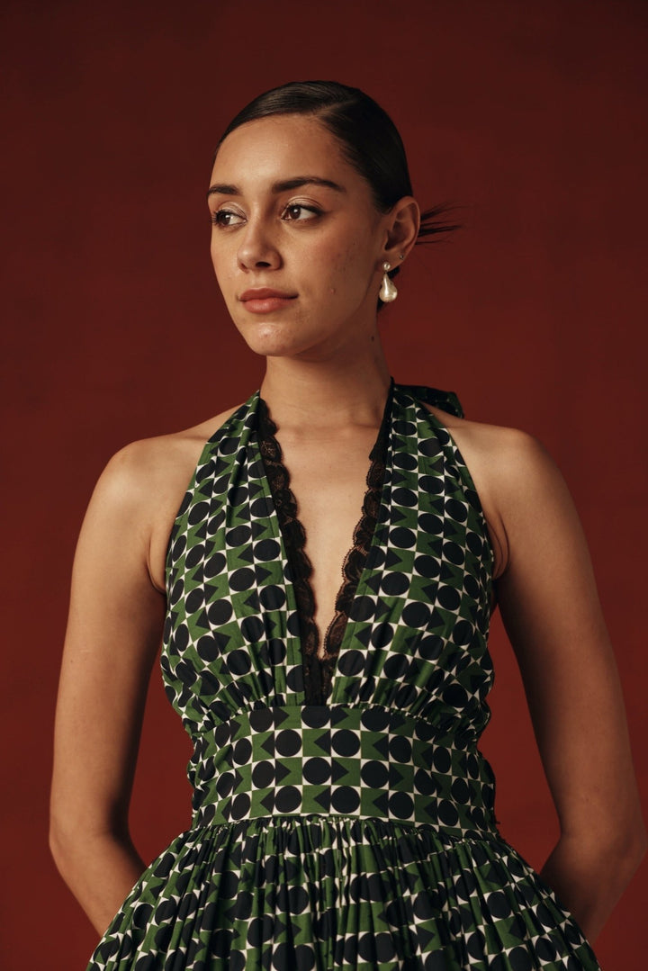 Guinguette Halter Dress - Sage By Mala