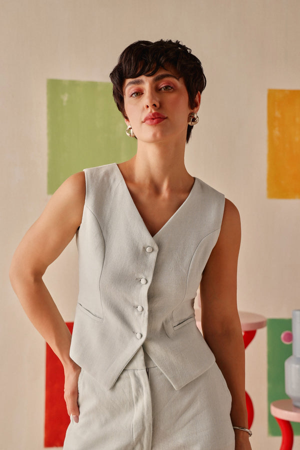 Mist Waistcoat - Sage By Mala