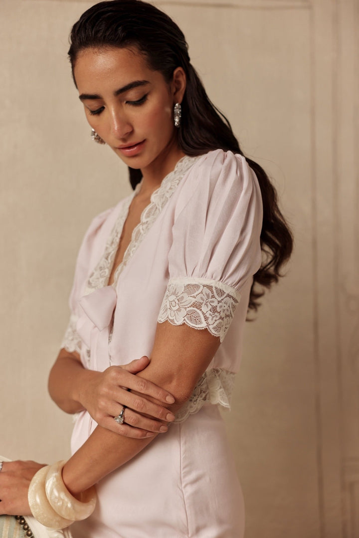 Pompadour Bow Top - Sage By Mala