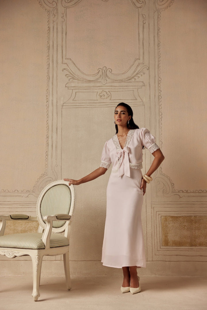 Pompadour Slip Skirt - Sage By Mala