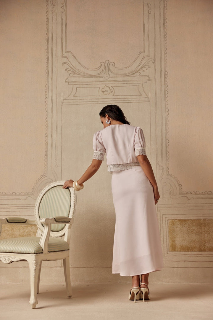 Pompadour Slip Skirt - Sage By Mala