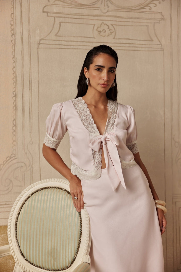 Pompadour Slip Skirt - Sage By Mala