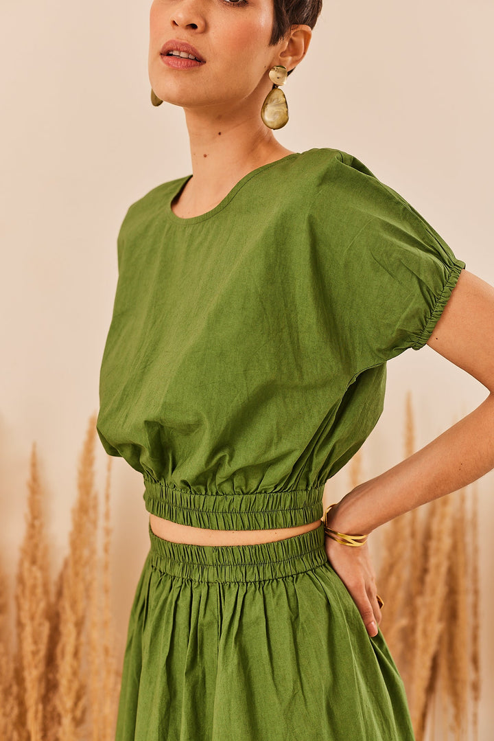 Marcella Crop Top - Sage By Mala