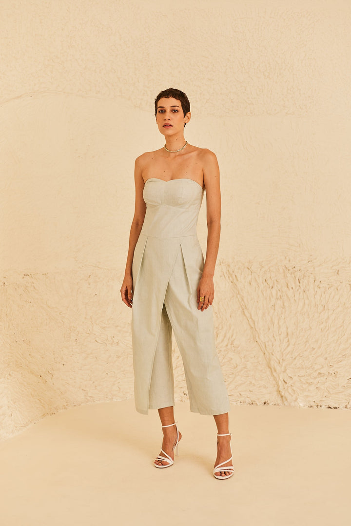 Off-Shoulder Sage Muse Jumpsuit - Sage By Mala