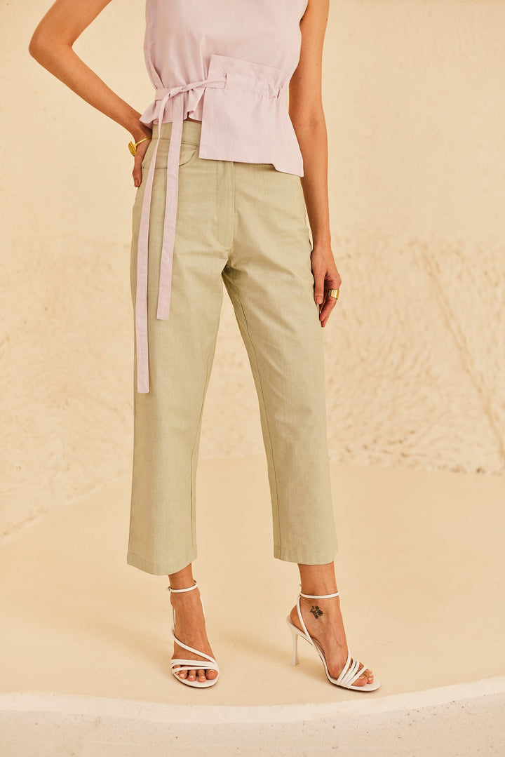 Skye Culotte Trousers - Sage By Mala