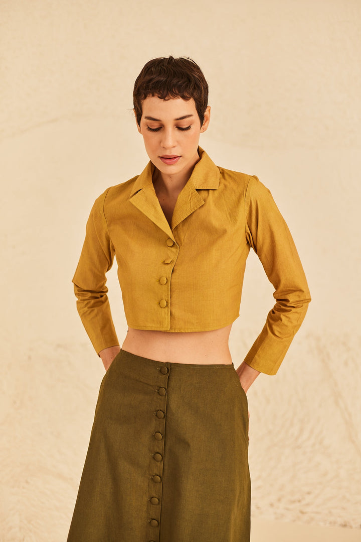 Sunny Oasis Crop Shirt - Sage By Mala